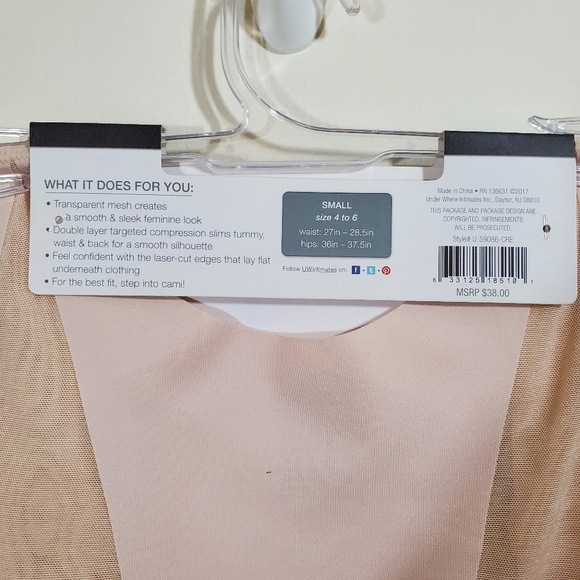 Under Where Power Mesh Wear Your Own Bra Cami Sz S - Picture 4 of 5
